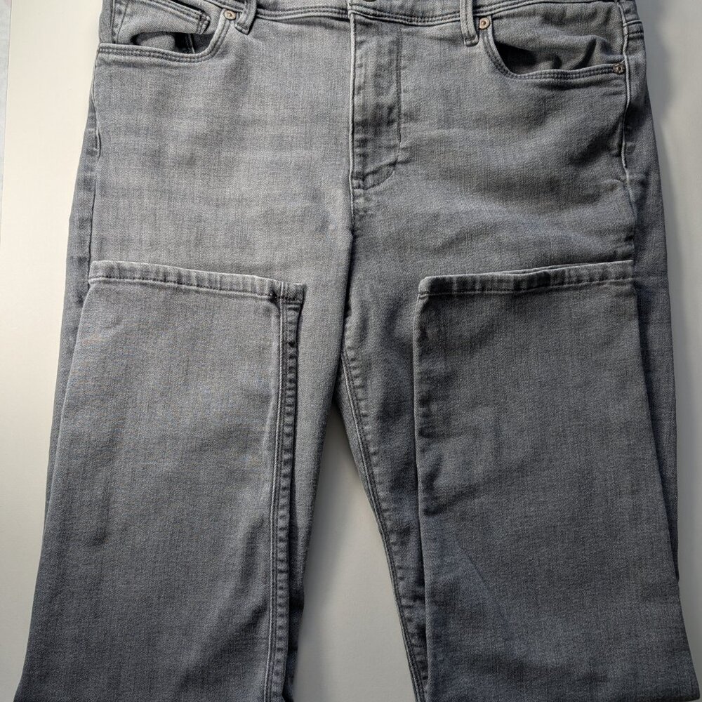 J. Jill Grey Washed Denim Hi Rise Straight Leg Jeans | 12P Petite